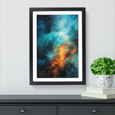 XYZ-FRM-V1223-6156 Thunderstorm Abstract No.3 - Single Picture Frame Print on Wood