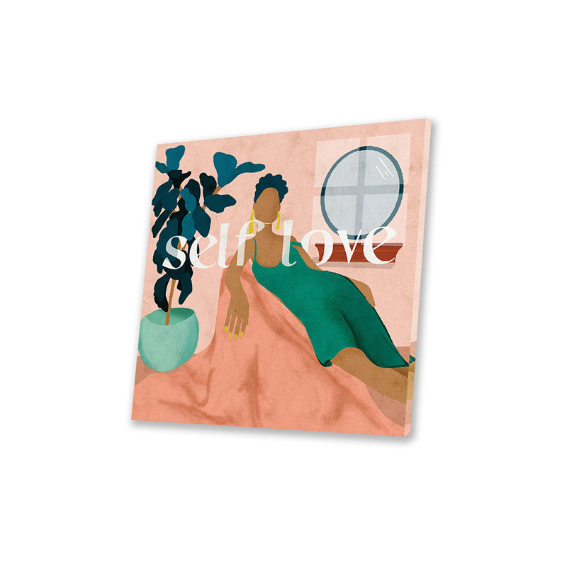 " Self Love " by Reyna Noriega, No Mat, Wrapped Acrylic Glass, 24" H x 24" W x 0.25" D