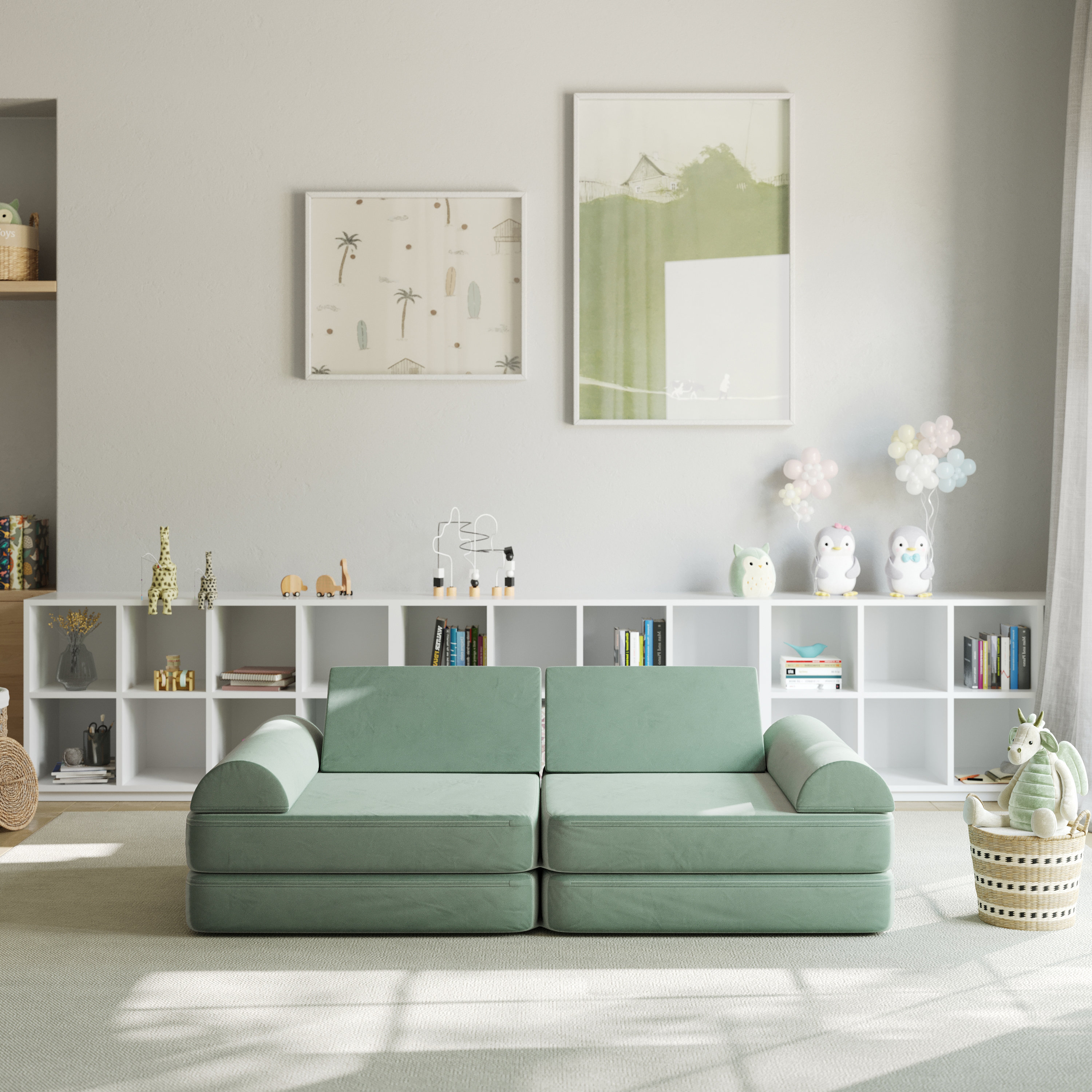 Hokku Designs Soft Foam Modular Kids Play Couch With Sectional Sofa  Pieces Reviews Wayfair