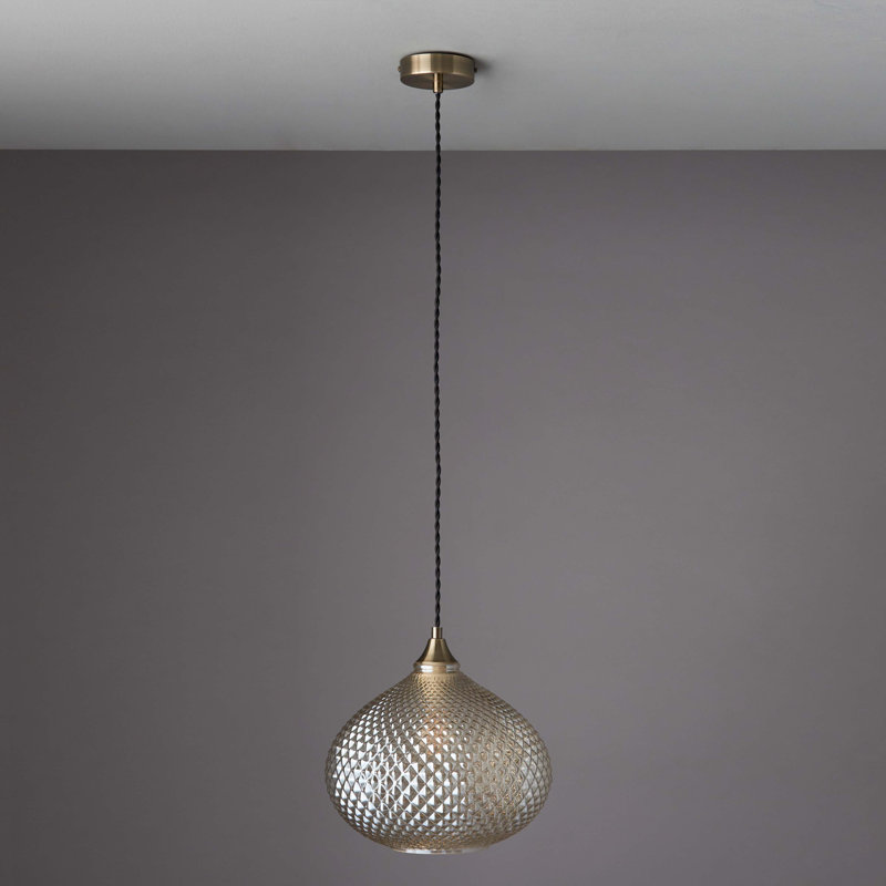 Alfhild 1 - Light Brass Teardrop Pendant