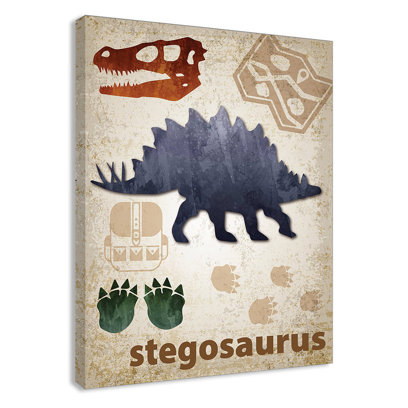 Décalcomanie murale Dinosaures-02 ', H 14 po x l 11 po x P 1,5 po, Canevas