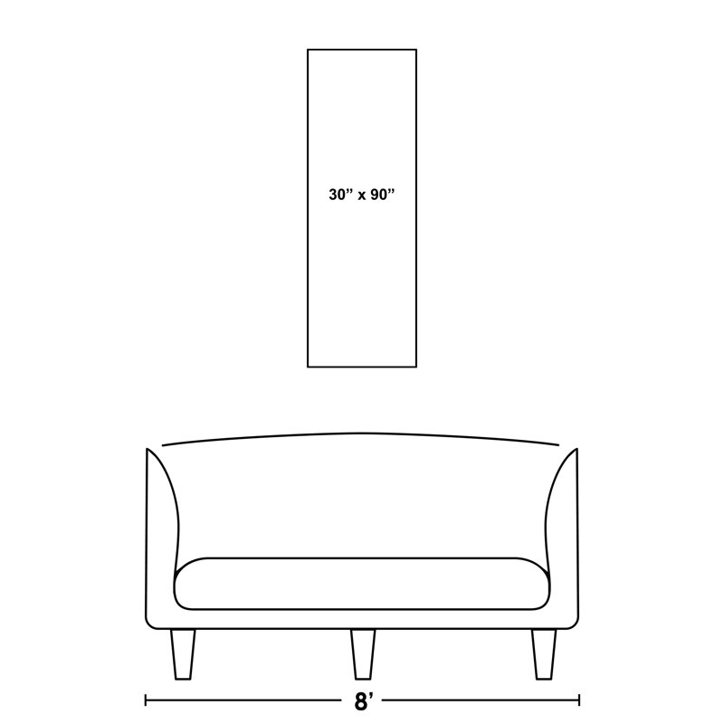 Retravaillé - impression sur toile tendue, Couche de verre, H 90 po x l 30 po x P 1,5 po