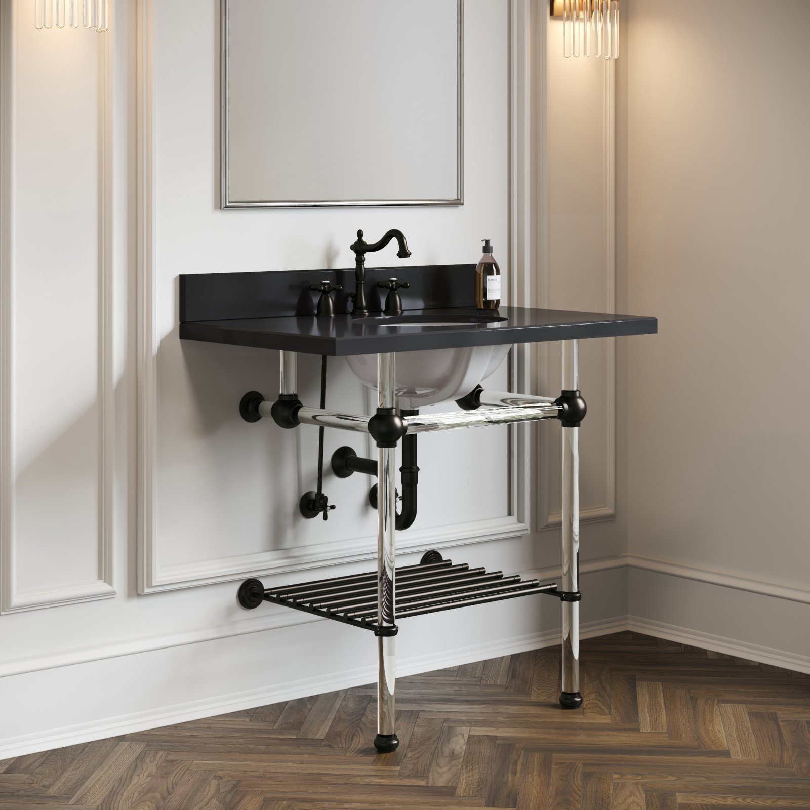 Heritage Widespread Bathroom Faucet with Drain, Oil Rubbed Bronze