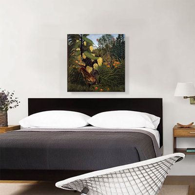 «Fight Entre a Tiger and Buffalo 1908» par Henri Rousseau, reproduction d'art sur toile tendue