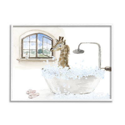 Girafe, bain moussant, scène - impression
