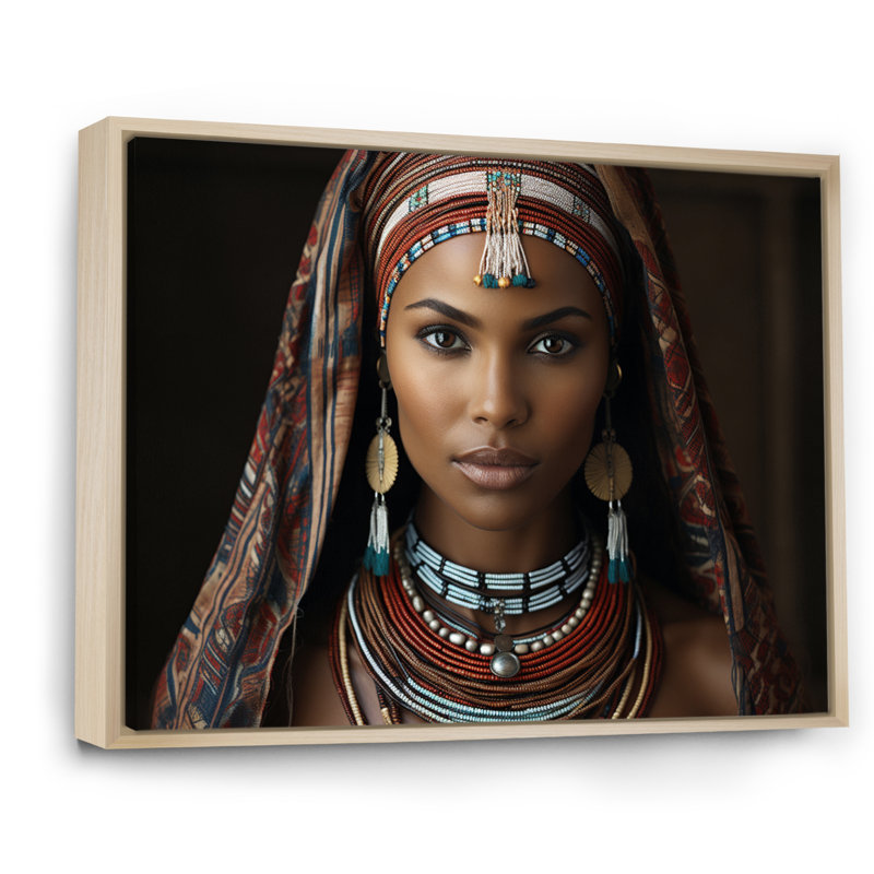 " World Cultures Samburu Beauty II ", Natural Floater Framed, 12" H x 20" W x 1" D