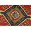 Tapis oriental rouge en laine noué à la main 6 pi 1 po x 8 pi 8 po Kazak