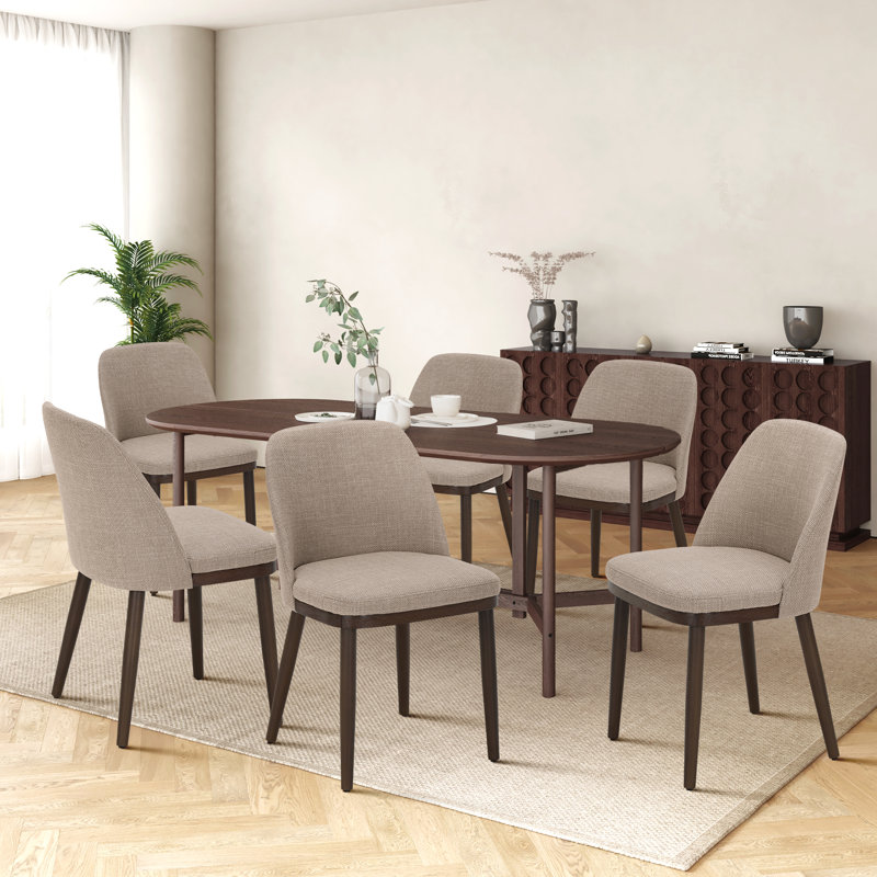Dayren 47.2cm H Fabric Upholstered Side Chair, Camel