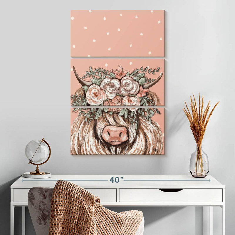 Brampt Boho Cow I, 32'' H x 20'' W