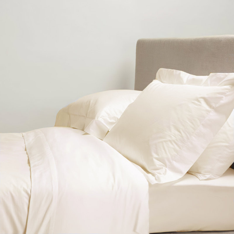 Rhaegar Cotton Solid Colour Duvet Cover, Cream, Double Duvet Cover