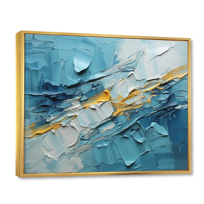 «Georgee Glacier Frozen Majesty Collage II», reproduction, H 24 po x l 32 po, Cadre flottant doré