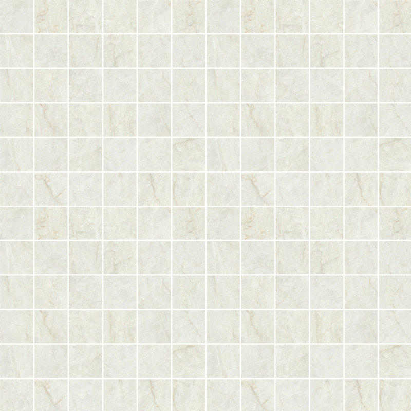 Precious Marble 2 in. x 2 in. Matte Porcelain Marble-Look Mosaic Tile (9.69 Sq. Ft. / Case), Taj Mahal Light