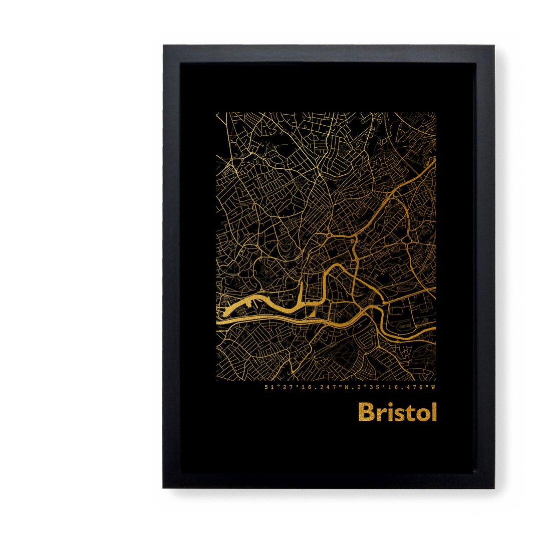 Gerahmtes Papierbild - Grafikdruck „Bristol Card”