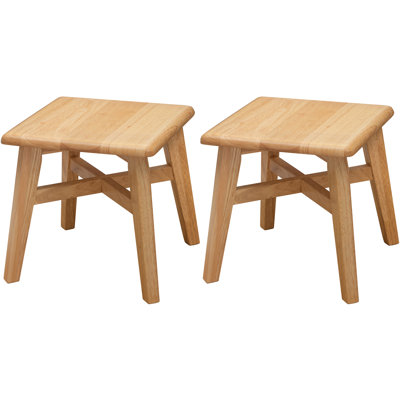 12.25" Tall 1 - Step Solid Hardwood Lightweight Step Stool for Adults and Kids with 200 Lbs Capacity, Natural