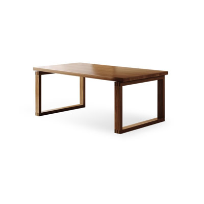 Light-walnut Rectangular Solid Wood desk