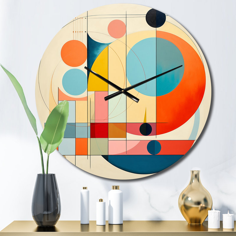 Horloge murale Serendipity Mid-Century Geometrics IV, Moyenne