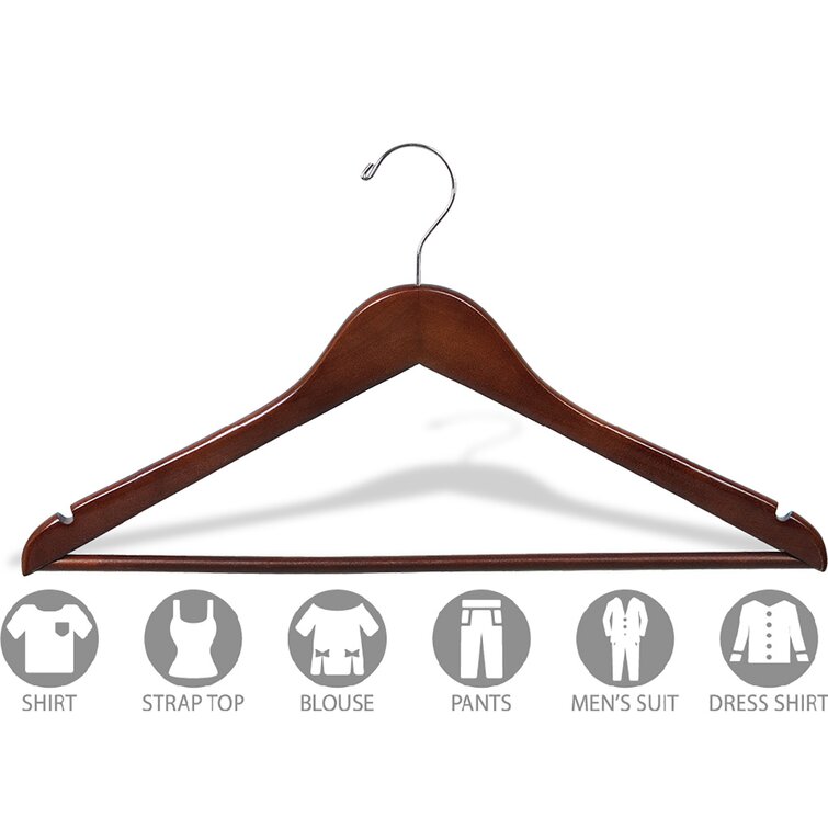 Rebrilliant Wilde Rubberized Wooden Top Non-Slip Hangers (Set of