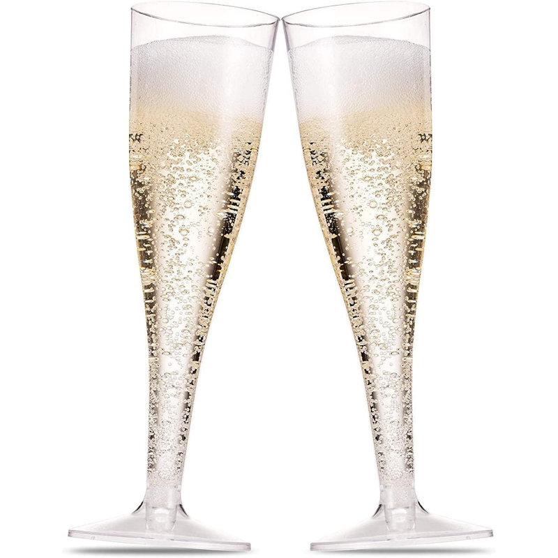 100 Plastic Champagne Flutes