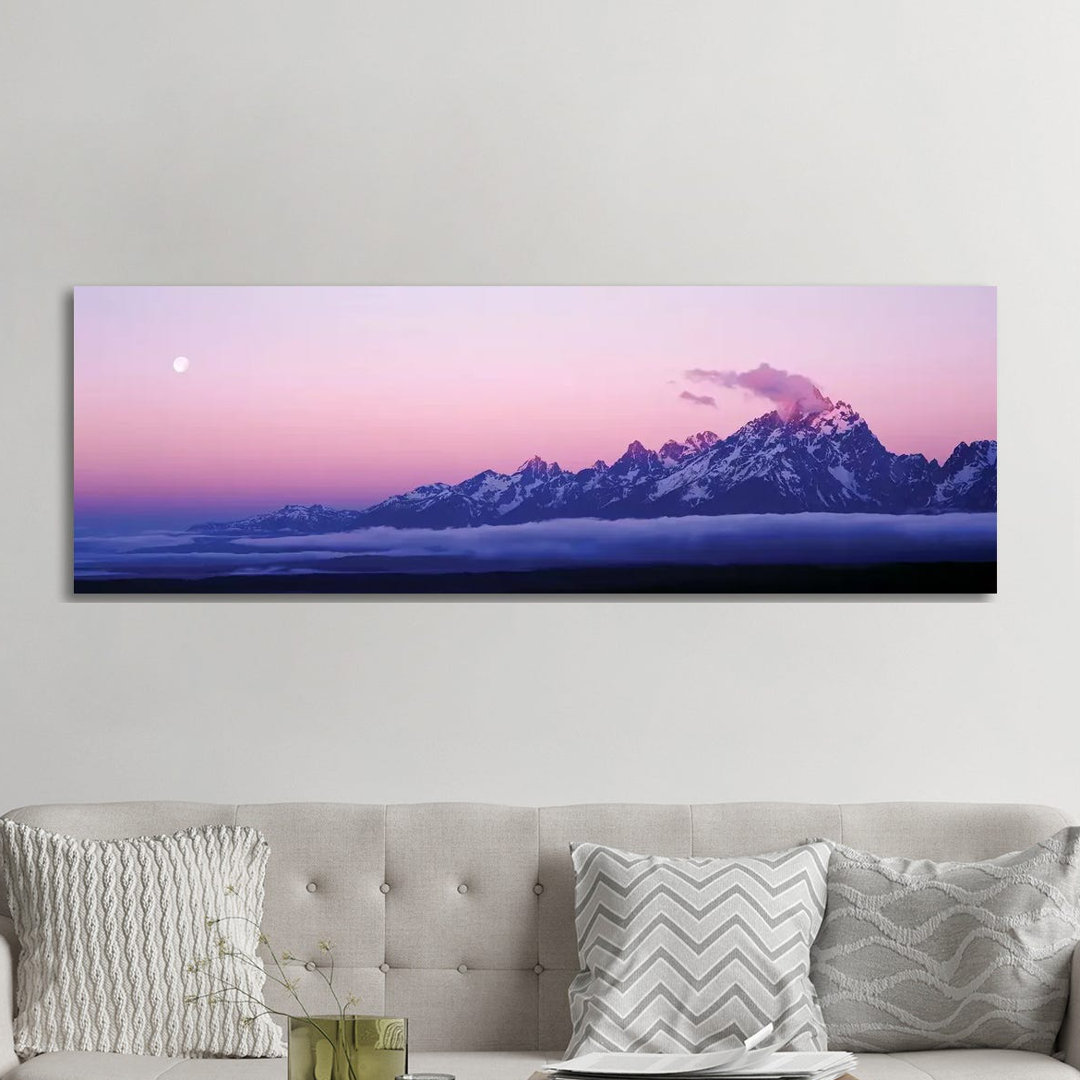 Teton Range Grand Teton National Park WY Usa - Panoramic Painting on Canvas