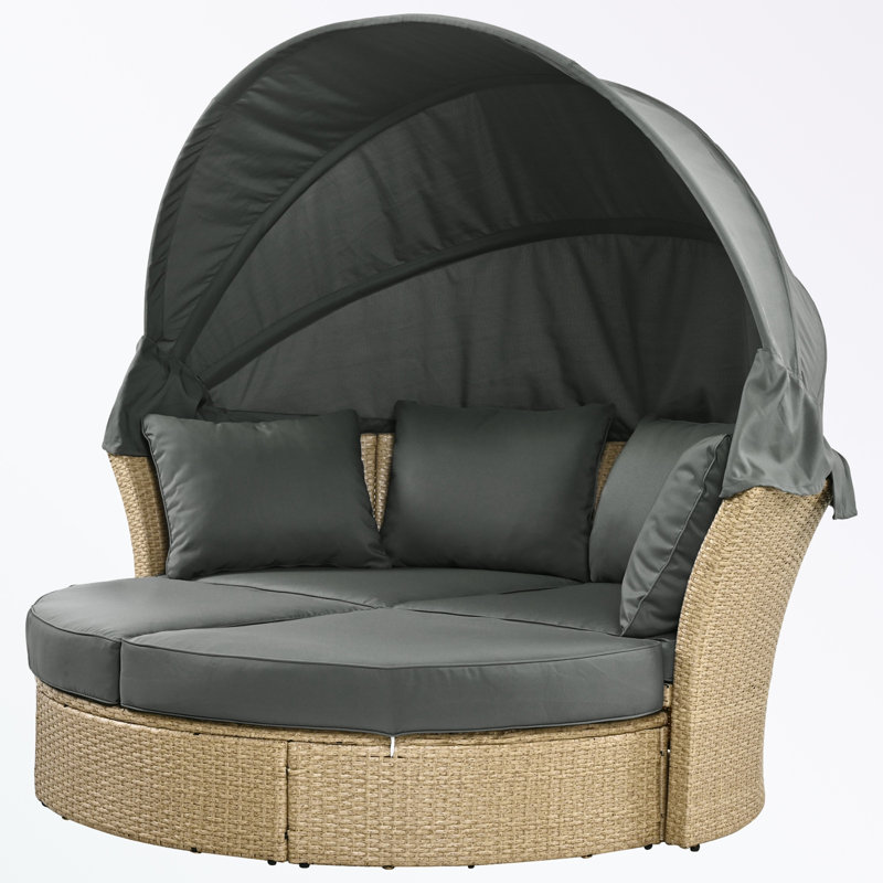 Ensemble de conversation d'extérieur pour 4 personnes avec coussins Laneva, Gris