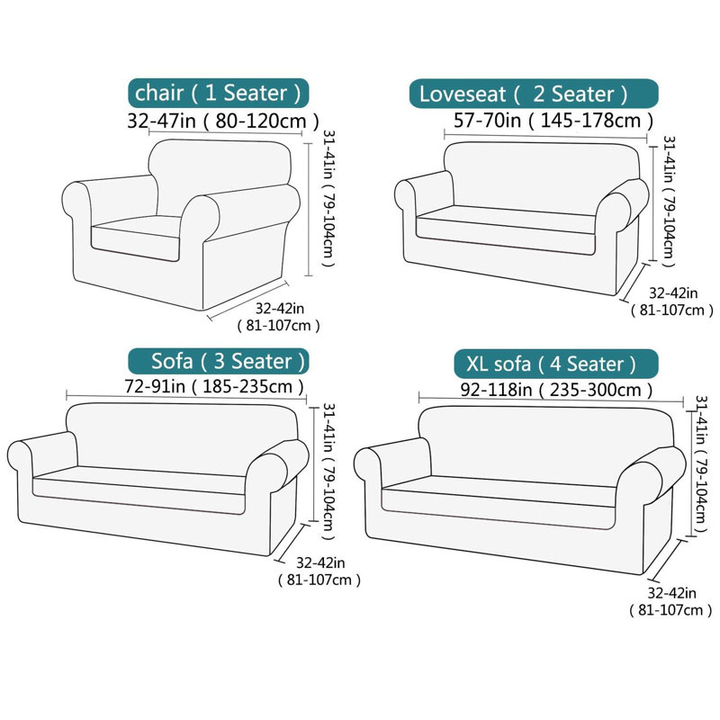 Polyester Box Cushion Sofa Slipcover