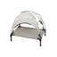 Lit surélevé pour animaux avec tente à baldaquin 25,98 x 25,59 x 17,71 pouces, gris-131215844
