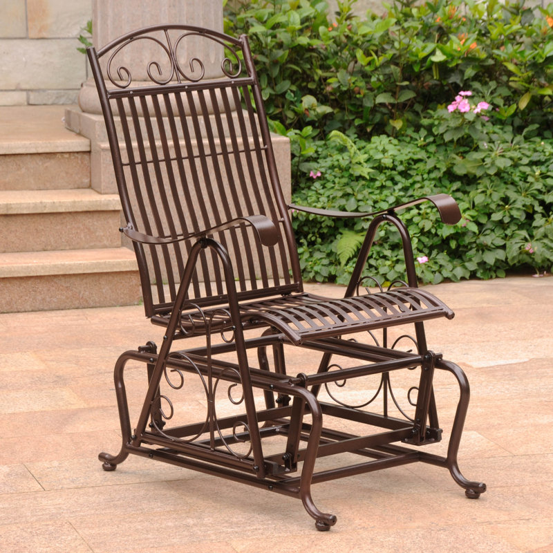Fauteuil oscillant simple en fer Nocona, Bronze