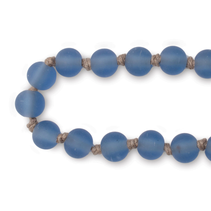 Guirlande de perles de verre givré (ensemble de 2), L 2 pi, Bleu