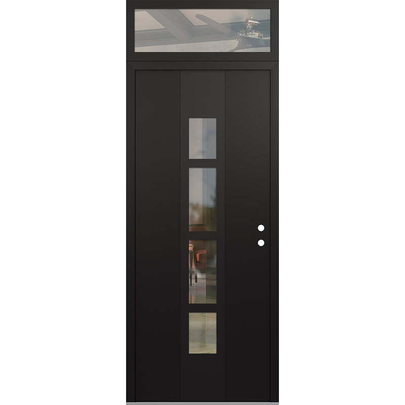 Porte d'entrée pré-suspendue Diamond A10, S'ouvre à gauche vers l'intérieur, Black/Black/Clear