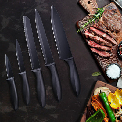Knife Set,10-1 Kitchen Knife Set,Knives Set For Kitchen-Perfect For Small Kitchen(Black)