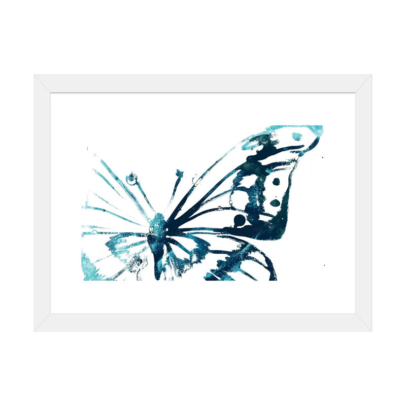Impression papillon V - imprimé, Blanc, H 16 po x l 24 po x P 1 po, Papier encadré blanc