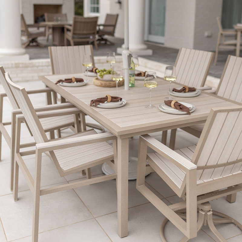 Vida Outdoor Dining Table, Aruba Blue