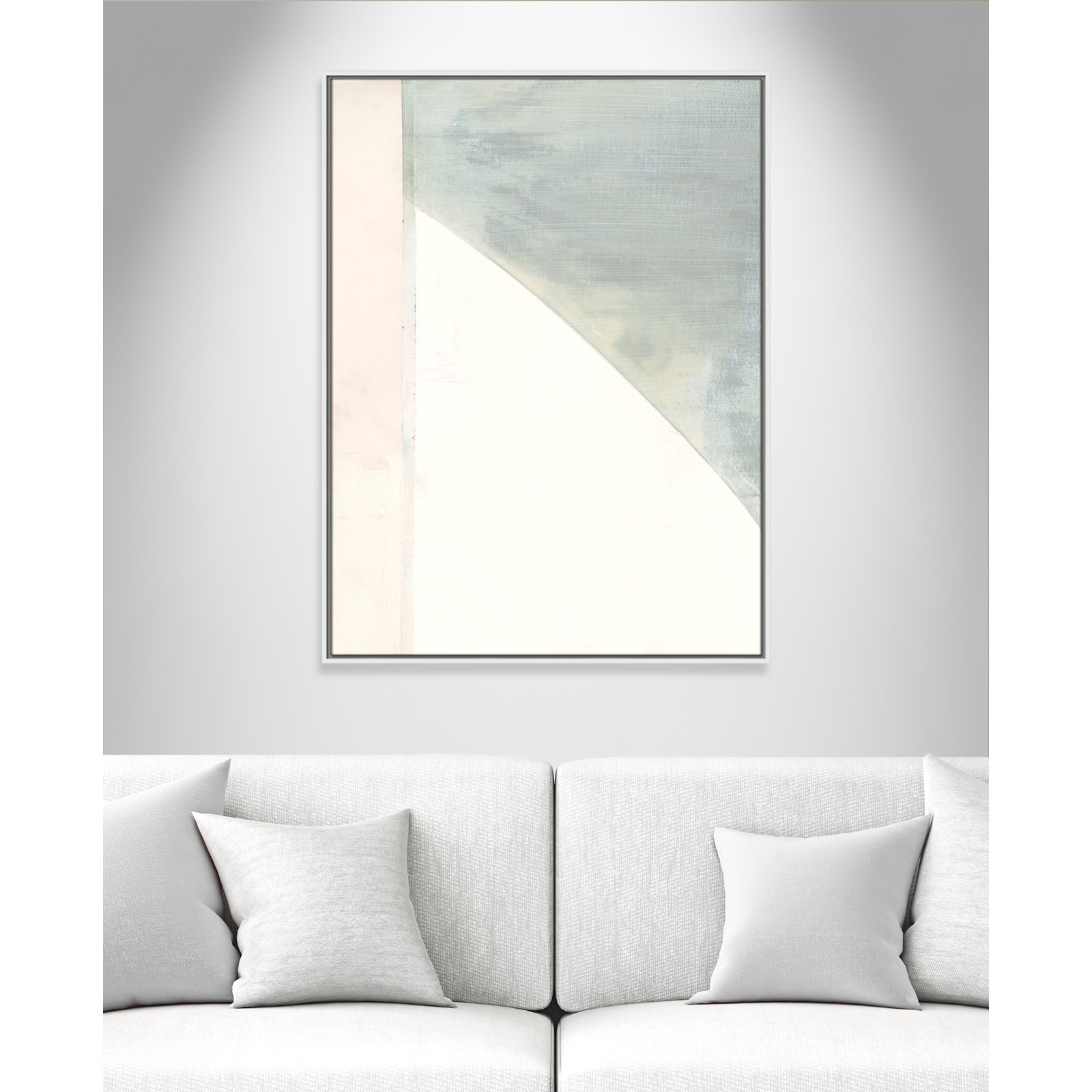 Alexandria "In Neutral I" Painting by Cartissi, White Framed Canvas, 41.5" H x 31.5" W x 2" D