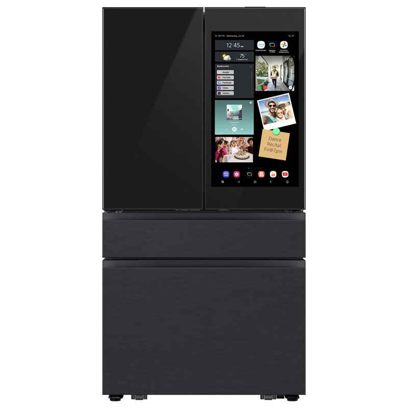 Samsung Bespoke 23 cu. ft. Counter Depth 4-Door French Door Refrigerator with AI Family Hub+ AI Vision Inside, Black/Charcoat
