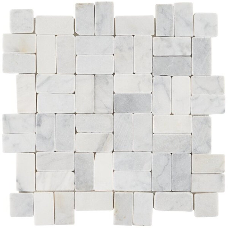 Nature Antique Lava Black Pebble Mosaic Tile, Carrara