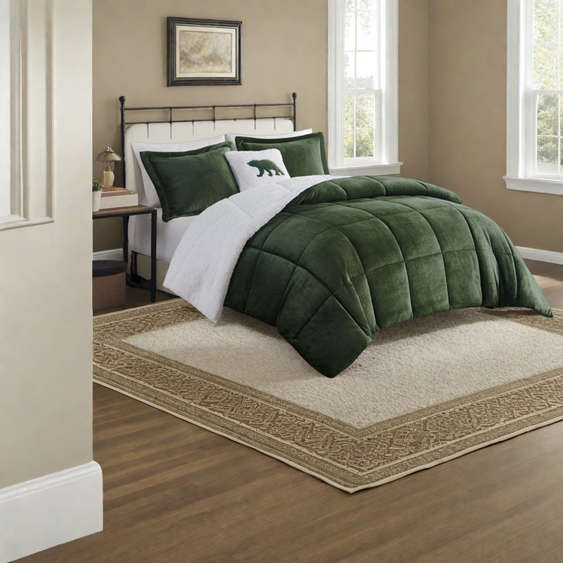 Cozy Plush Sherpa Bedding Sets King Size, Rustic Farmhouse Home