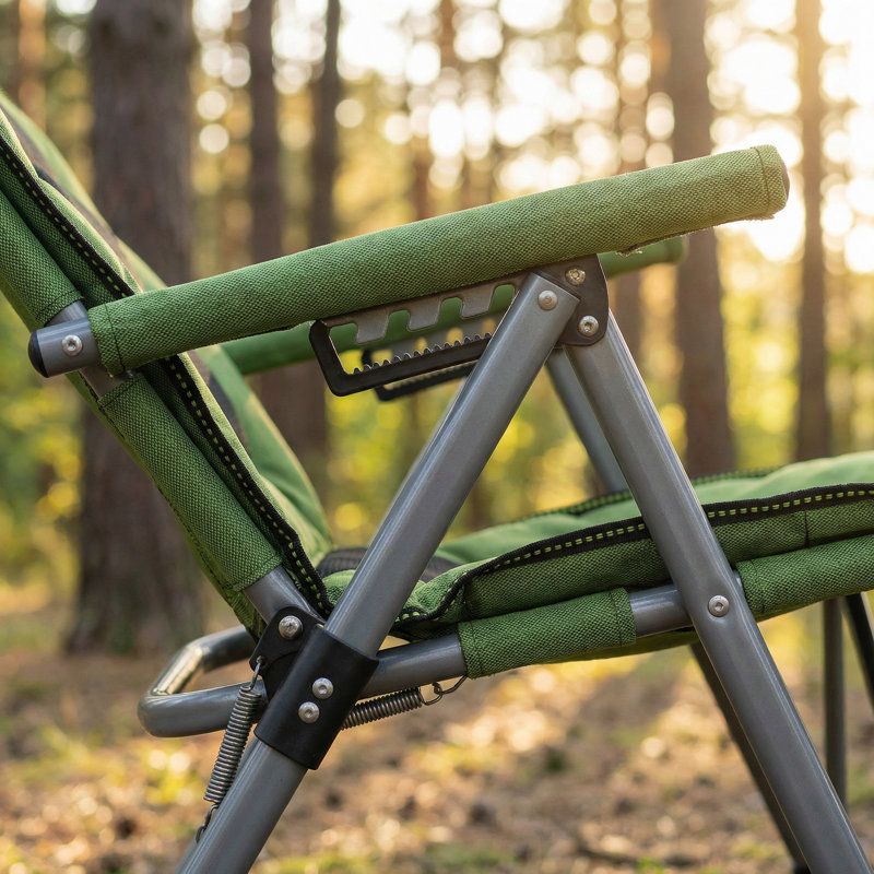 Folding Camping Chair For Adults-3-In-1 Heavy Duty Foldable Camp Chair With Detachable Footstool, Padded Pillow, Cup Holder & Carry Bag,5-Speed Adjustable,500 LBS Capacity