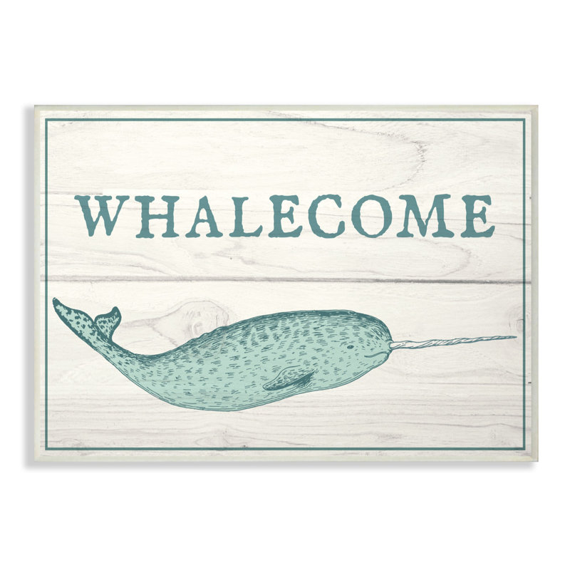 « whalecome welcome narwhal planches », impression, Toile, H 30 po x l 40 po x P 1,5 po