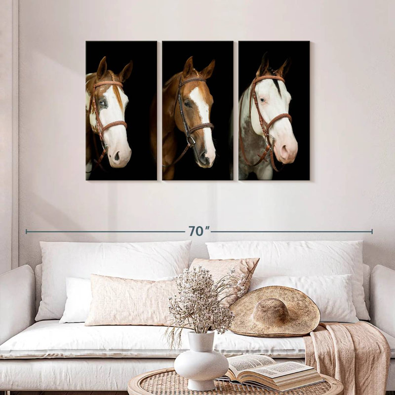 American Paint Horses, 28" H x 45" W