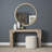 Pinder Black Wood W/ Jute Round Mirror