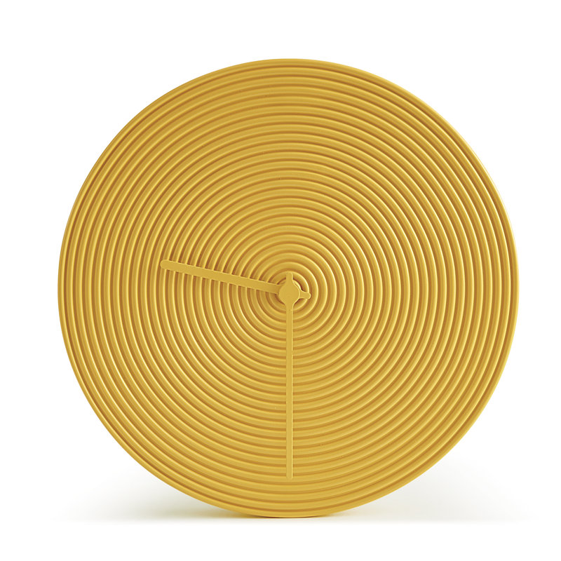 Ceramic, Metal Wall Clock, Yellow
