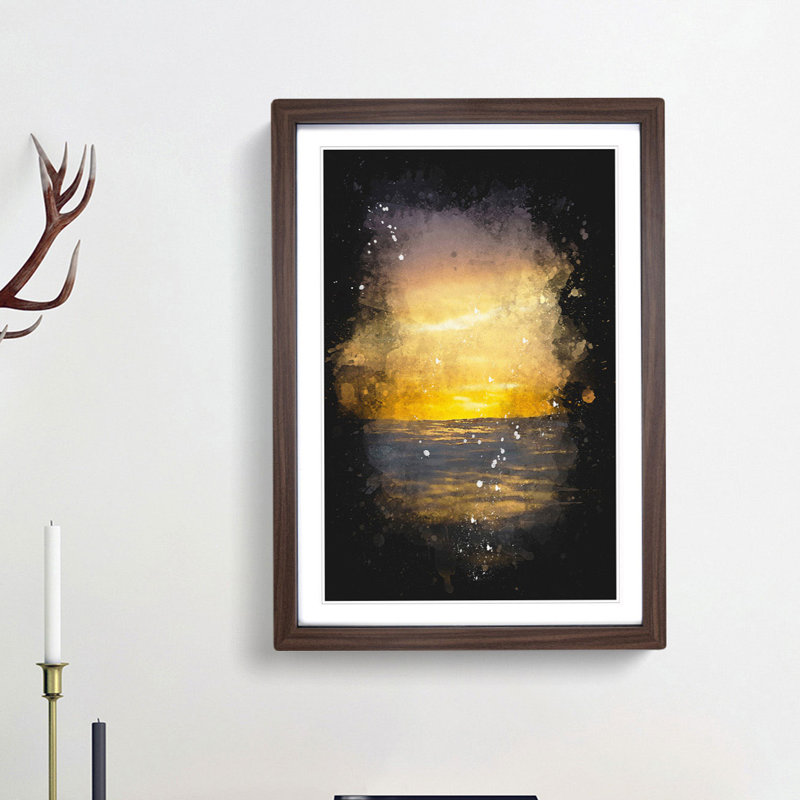 Ocean of Clouds Abstract - Picture Frame Graphic Art Print, 45cm H x 33cm W x 2cm D, Walnut Framed