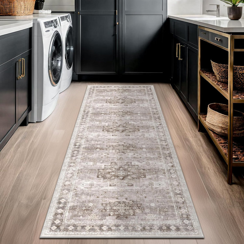 Washable Boho Kitchen Rugs Non-Slip, Runner 2' x 6'