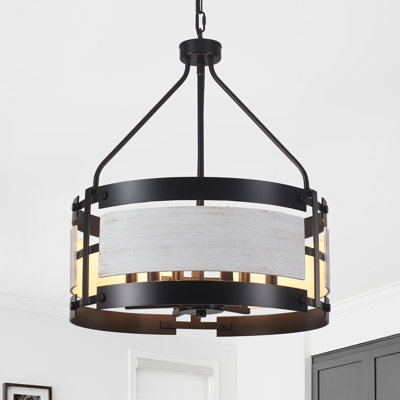 6 - Light 18.9" Modern Industrial Drum Chandelier For Dining Room, Bedroom, Hallway