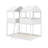 Full Over Full Wood Bunk Bed With Roof,Window, Guardrail, Ladder-1070410243