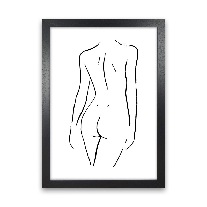 Body Sketches I - Female - Print, Black Framed Canvas, 46cm H x 34cm W x 3cm D