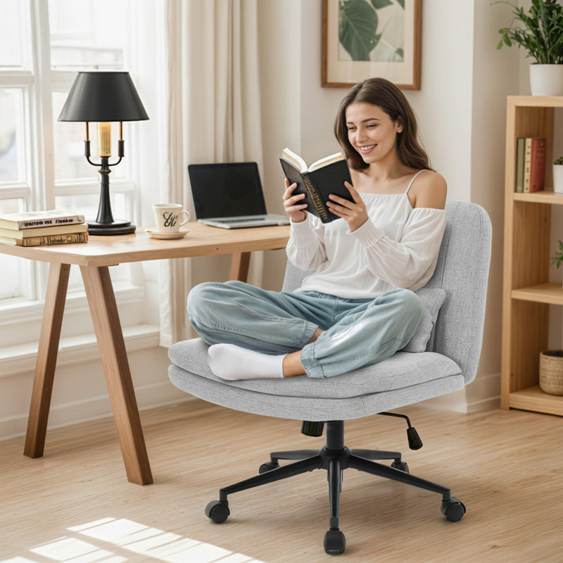 Fauteuil de bureau Criss Cross, Gris, Lin lin