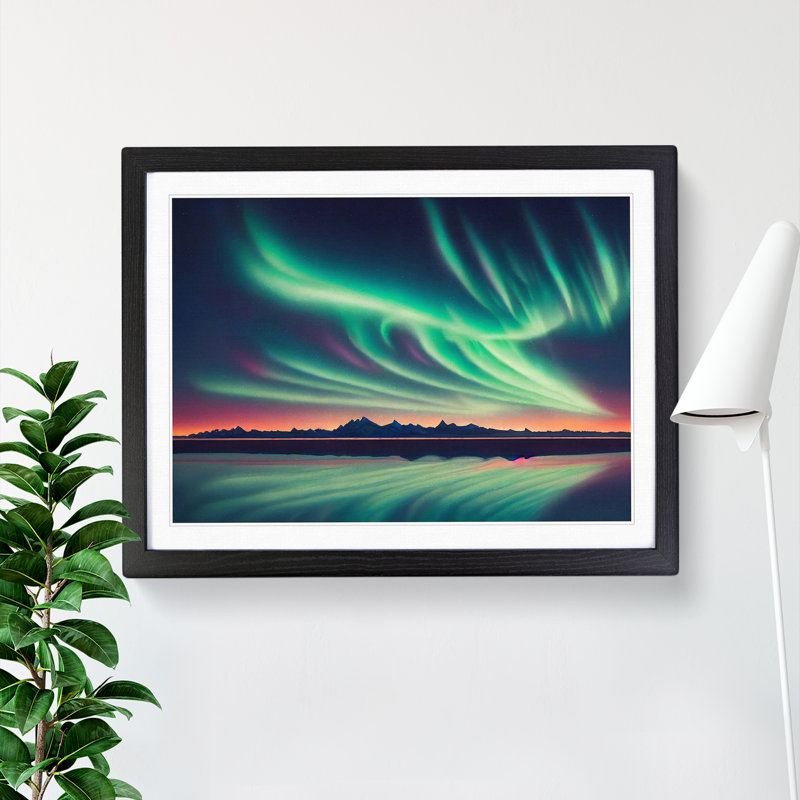 Soothing Aurora Borealis - Framed Print, Black, 34cm H x 46cm W x 2cm D