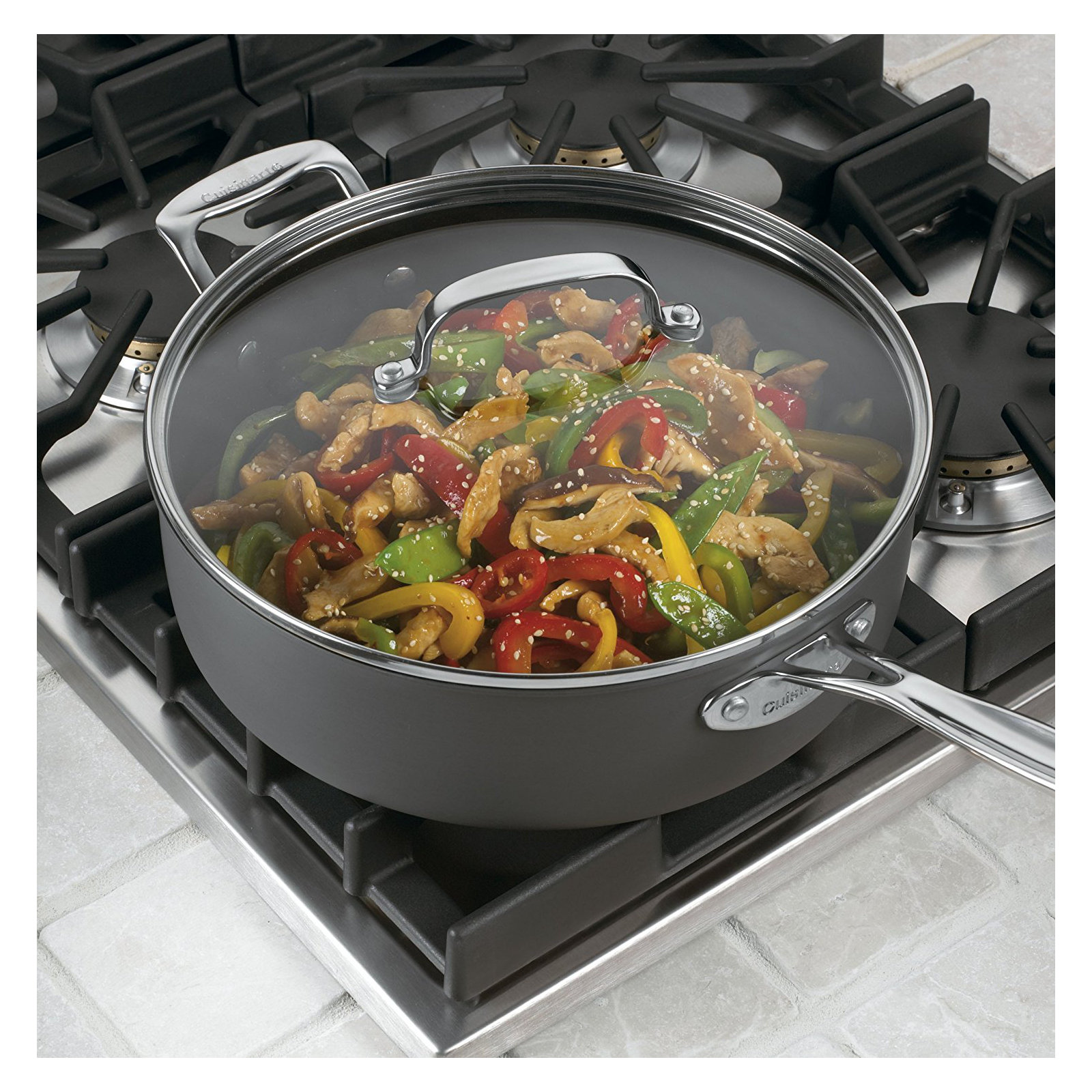 Cuisinart Chef's Classic Non Stick Hard Anodized Saute Pan with Lid, 3.5 qt.