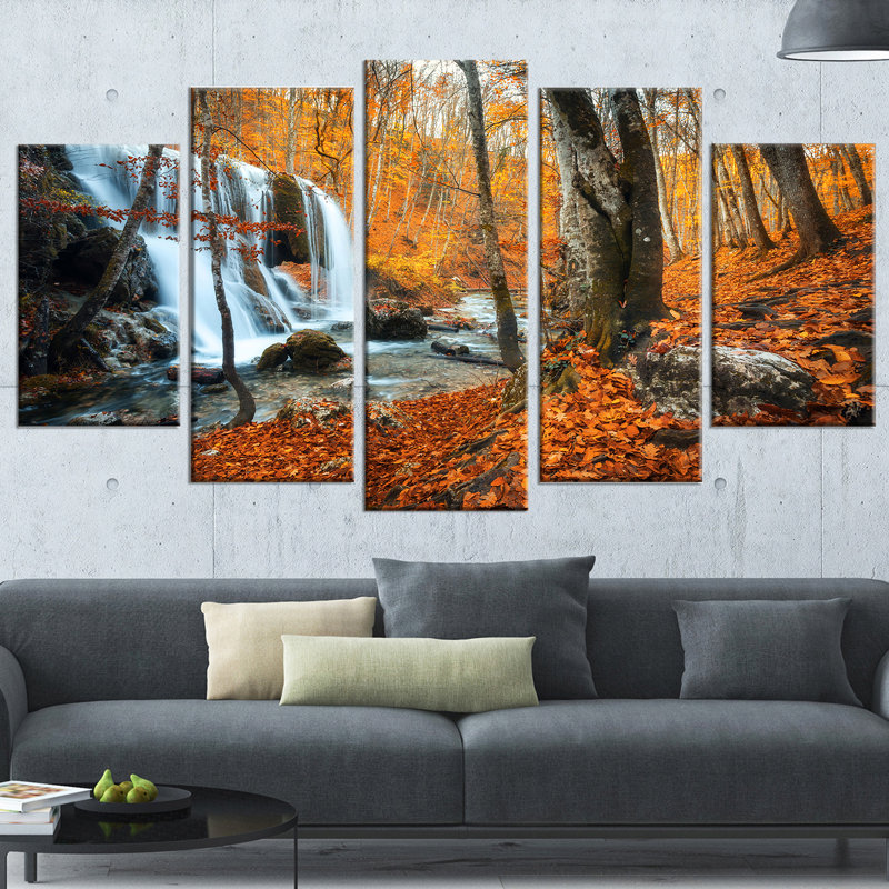 « automne mountain », ensemble de 5 reproductions d’art mural sur toiles tendues